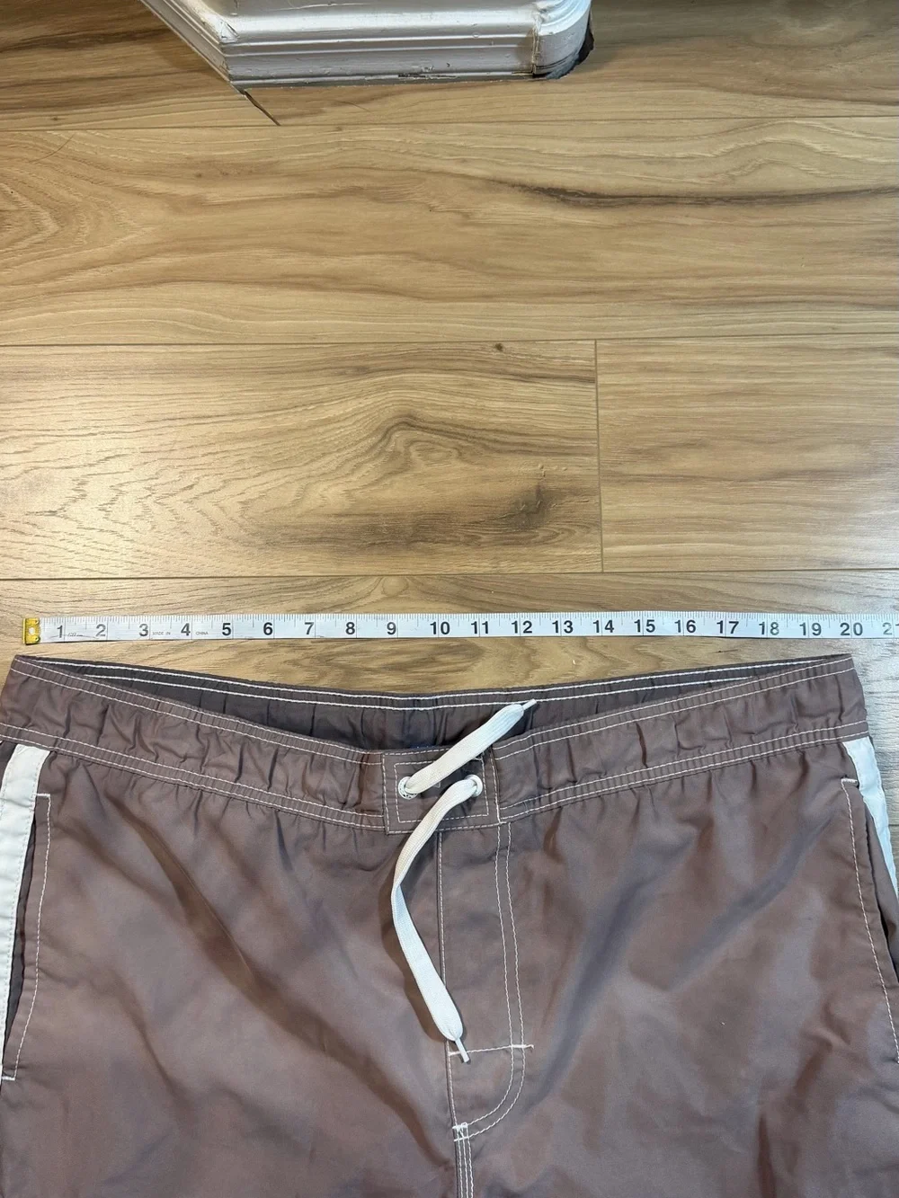 Kanu Faded Surf Men's Swim Trunks Brown Solid Size M Drawstring Pockets Bottom